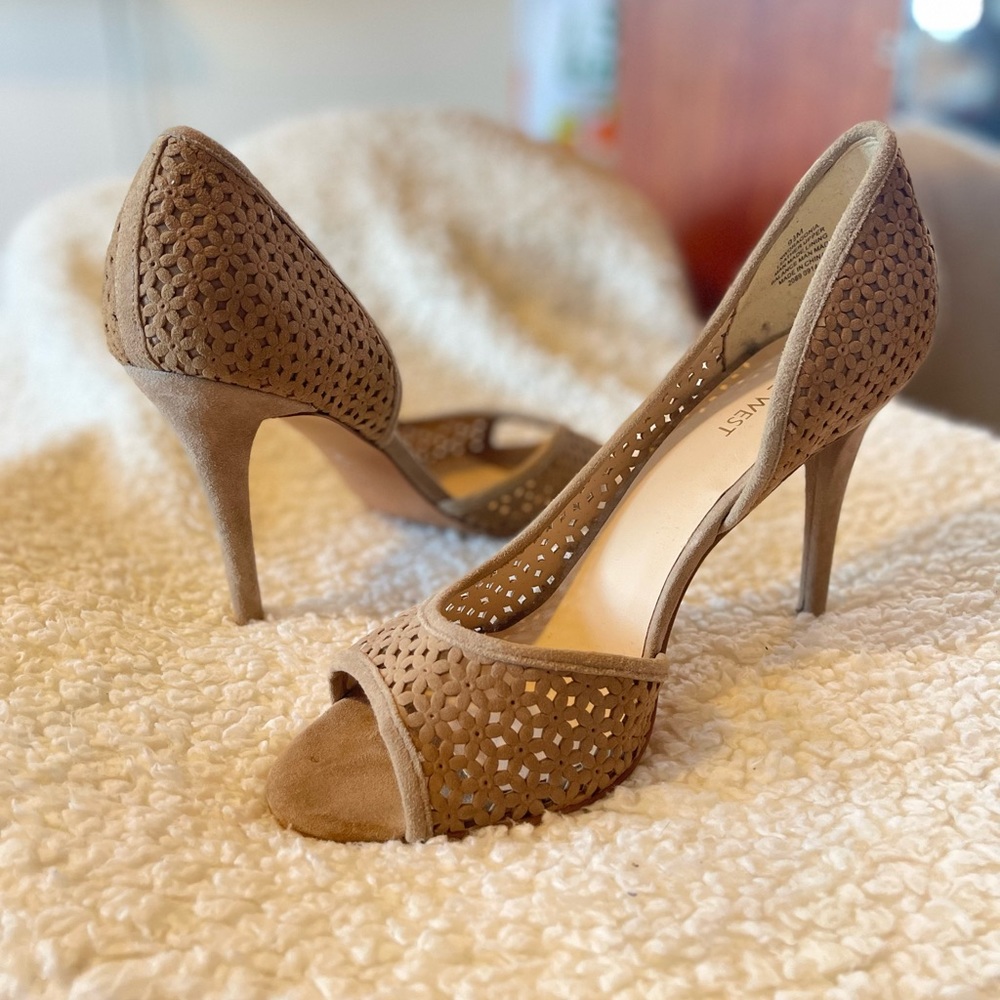 Womens Nine West Peep Toe Heels 9.5